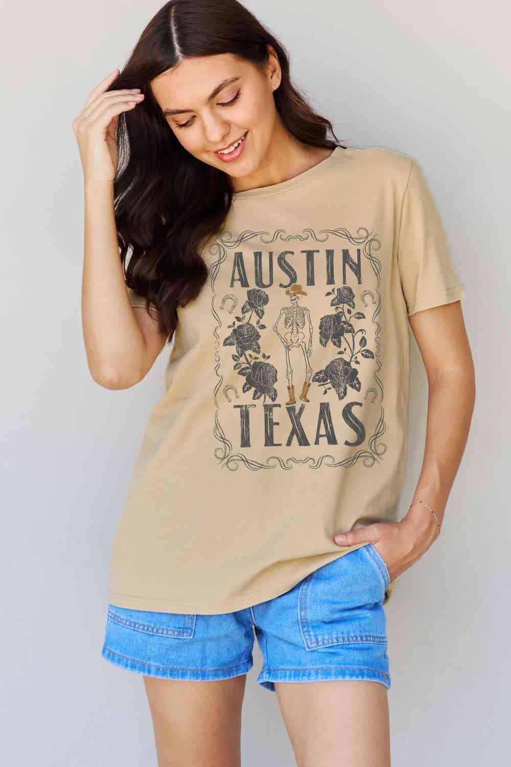 swvws Simply Love Full Size AUSTIN  TEXAS Graphic Cotton T-Shirt