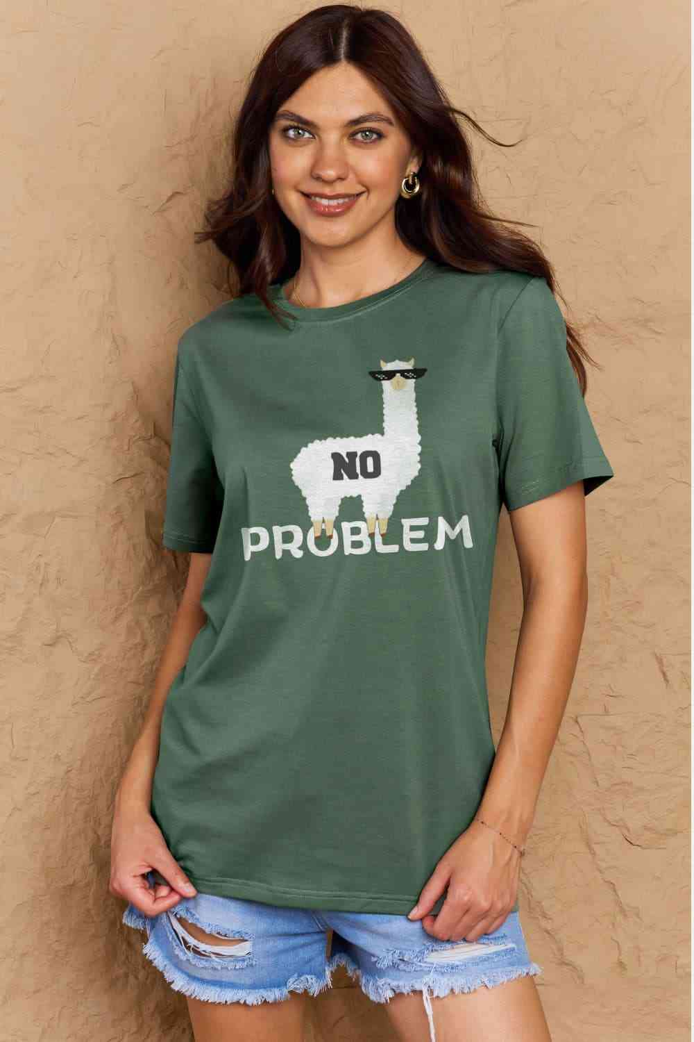 swvws Simply Love Full Size NO PROBLEM Graphic Cotton Tee