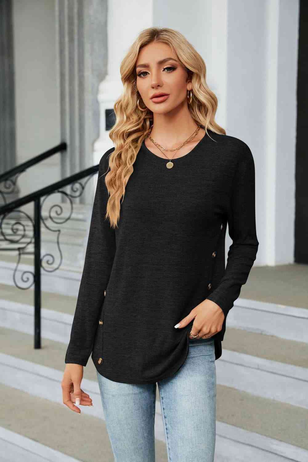 swvws Round Neck Long Sleeve T-Shirt