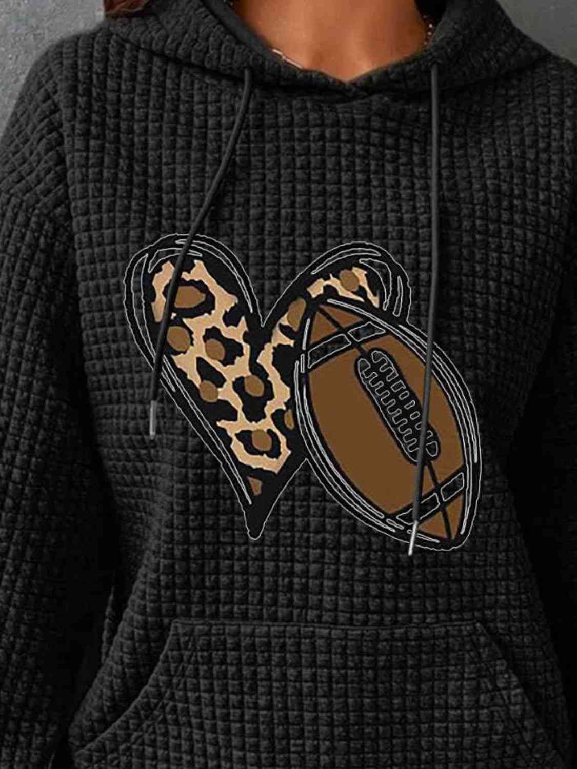 swvws Heart & Football Graphic Hoodie