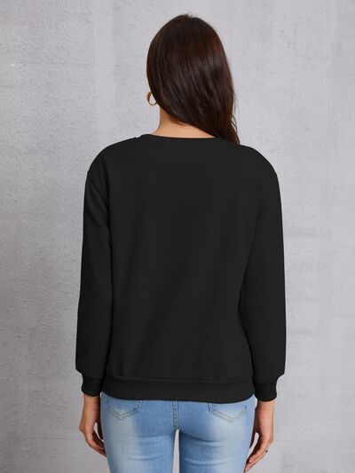 swvws LOVE Round Neck Long Sleeve Sweatshirt