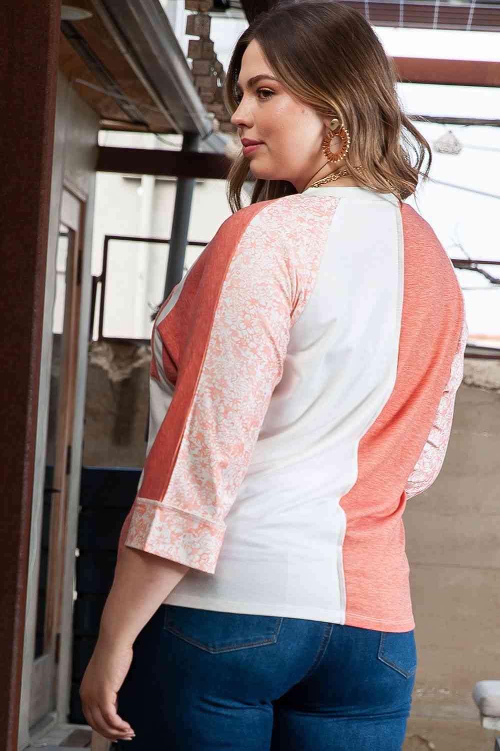 swvws Plus Size Two Tone Top