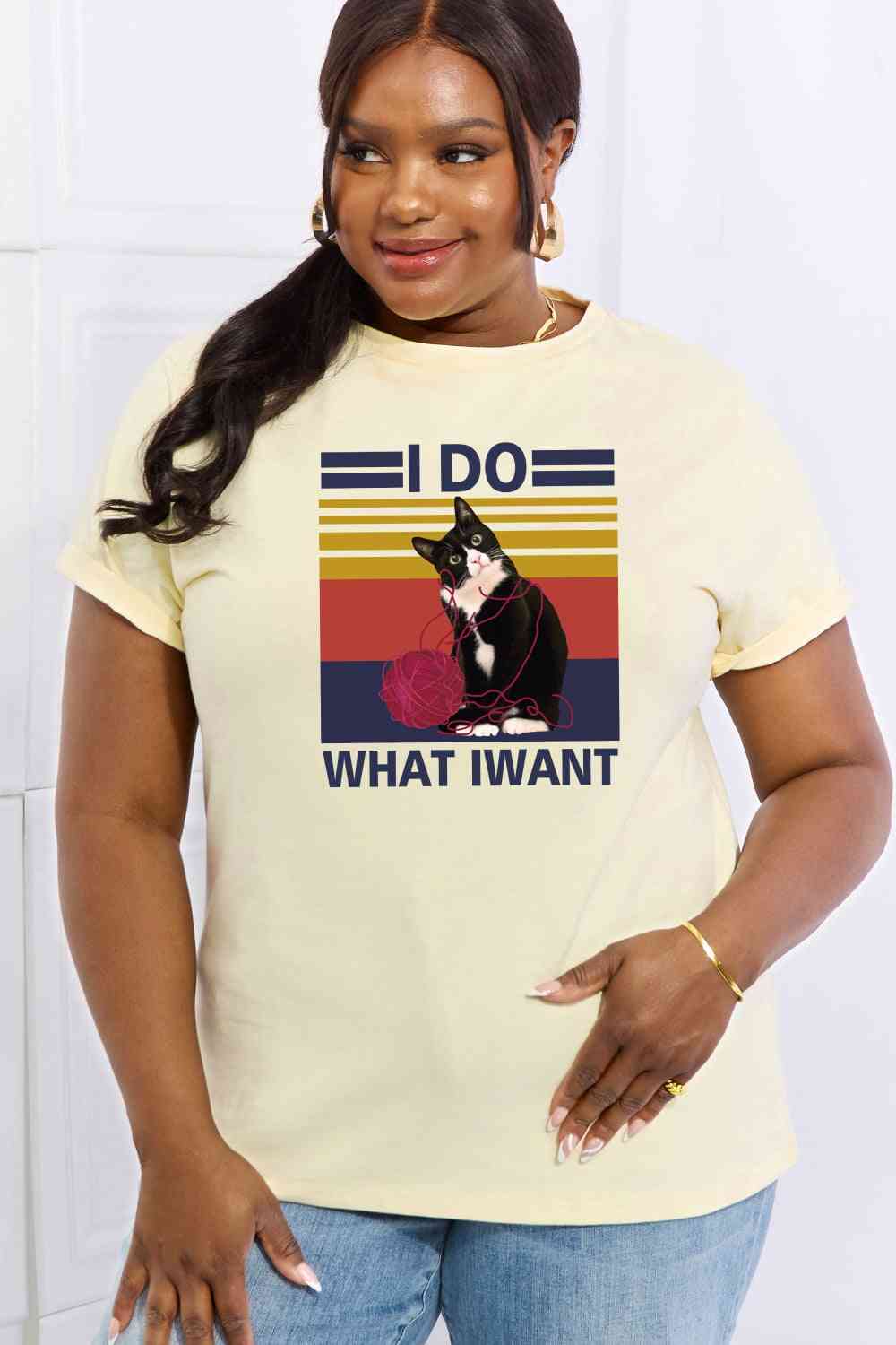 swvws Simply Love Full Size I DO WHAT I WANT Graphic Cotton Tee