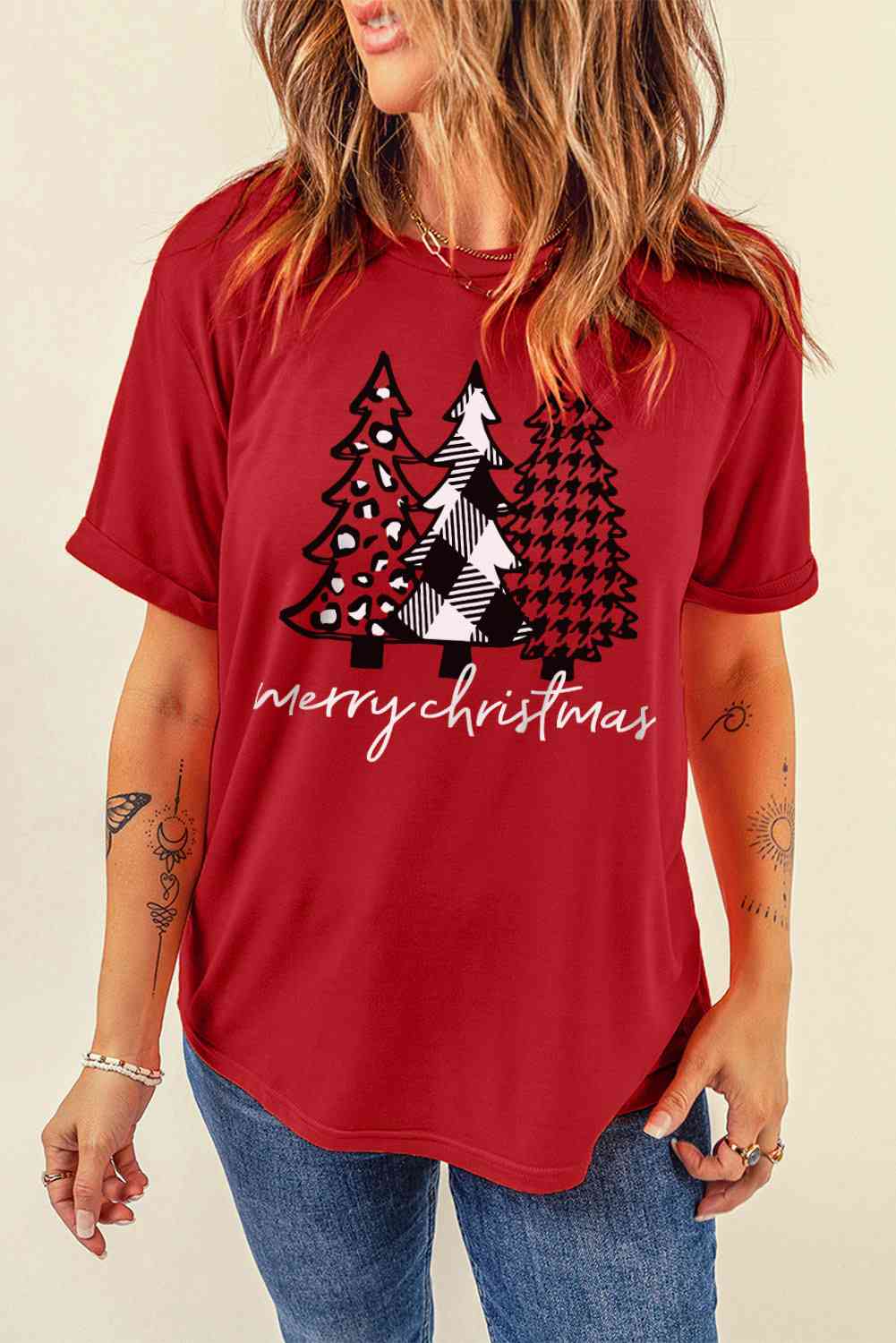 swvws MERRY CHRISTMAS Graphic T-Shirt