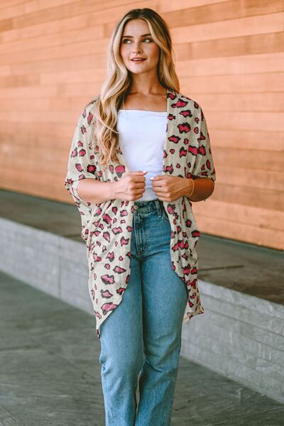 swvws Printed Open Front Half Sleeve Cardigan