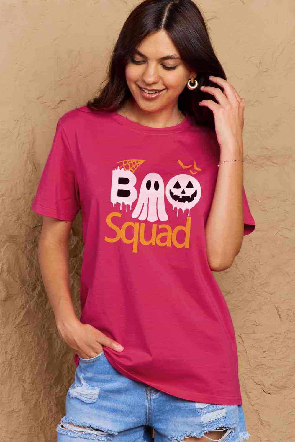 swvws Simply Love Full Size BOO SQUAD Graphic Cotton T-Shirt