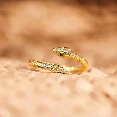 swvws Snake Shape 18K Gold-Plated Bypass Ring