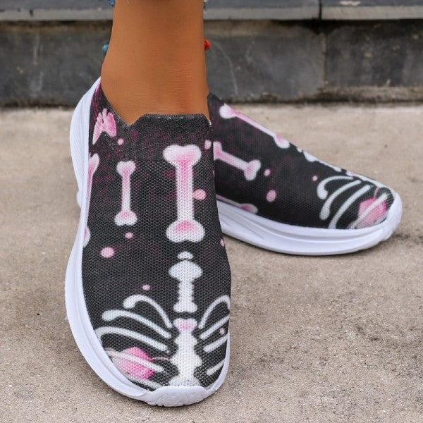 swvws - Purple Casual Patchwork Printing Round Comfortable Out Door Shoes