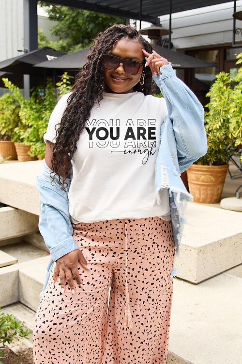 swvws Simply Love Full Size YOU ARE ENOUGH Short Sleeve T-Shirt