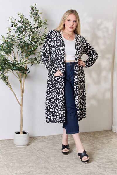 swvws Celeste Full Size Animal Print Button Up Long Sleeve Cardigan