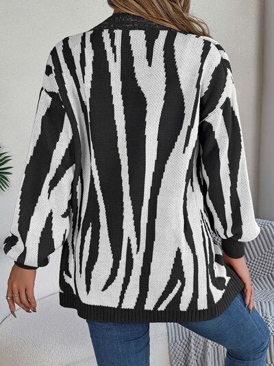 swvws Open Front Animal Print Cardigan