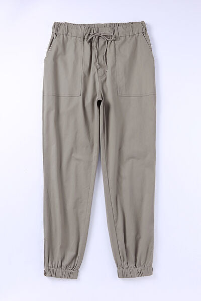 swvws Drawstring Side Zip Joggers