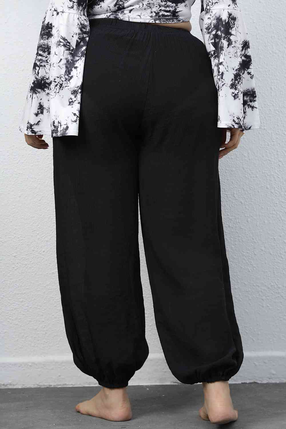 swvws Plus Size Drawstring Jogger Pants