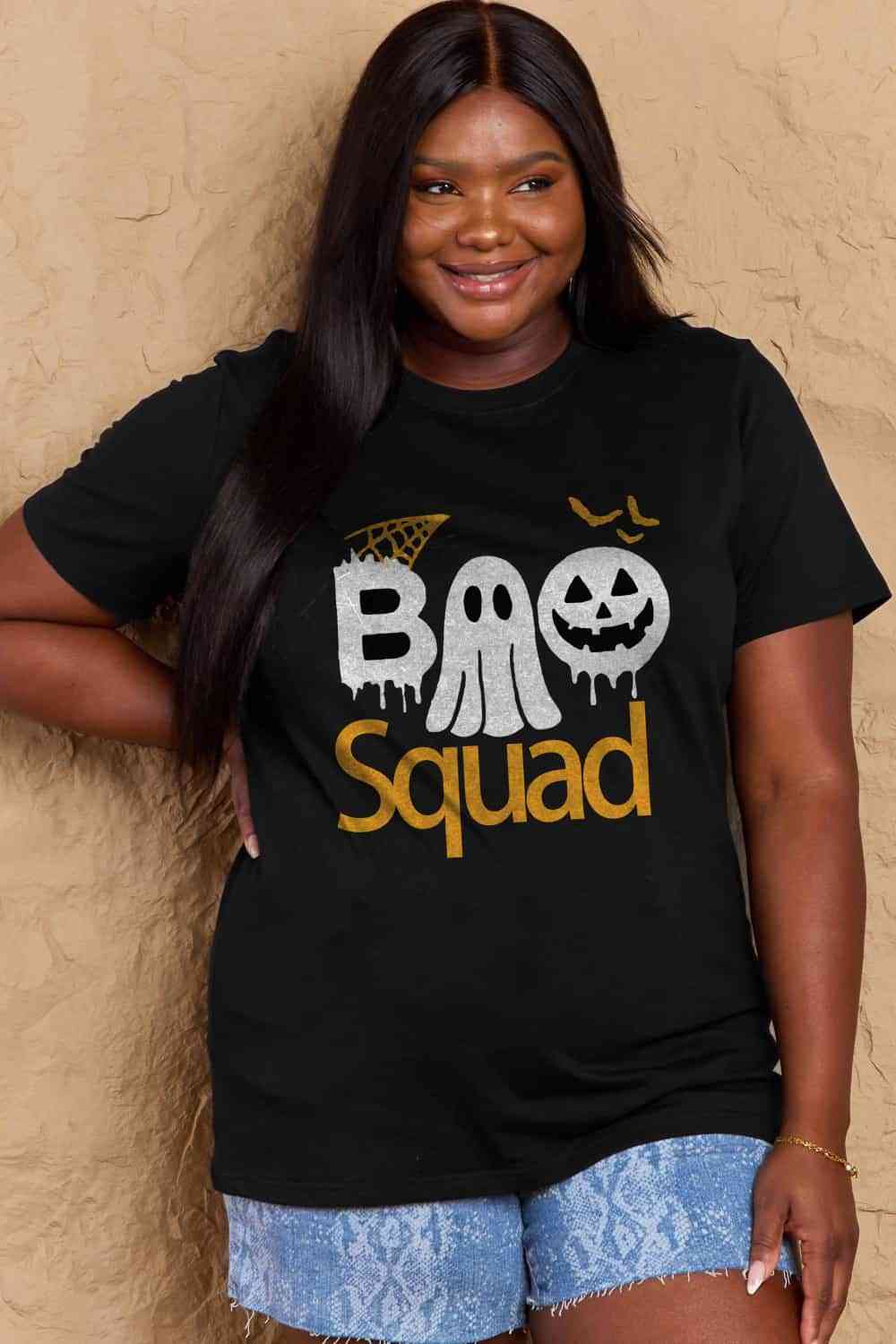 swvws Simply Love Full Size BOO SQUAD Graphic Cotton T-Shirt