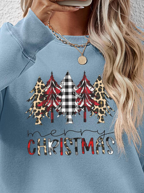 swvws MERRY CHRISTMAS Round Neck Long Sleeve Sweatshirt