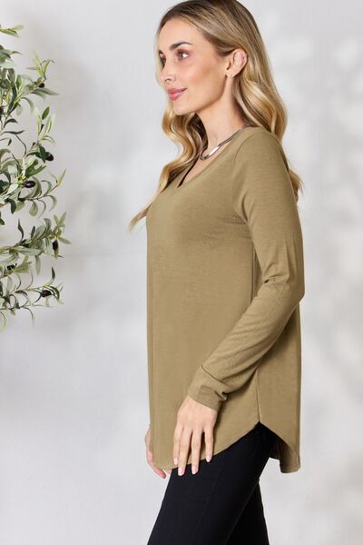 swvws Zenana Full Size V-Neck Long Sleeve T-Shirt