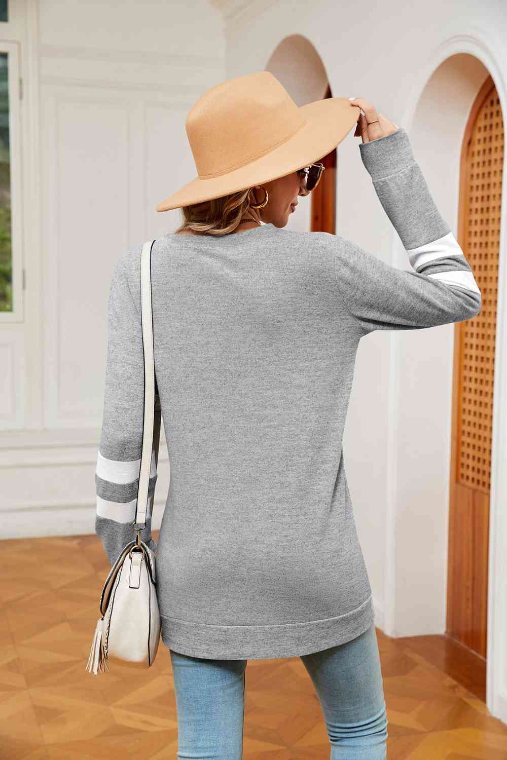 swvws Round Neck Long Sleeve Top