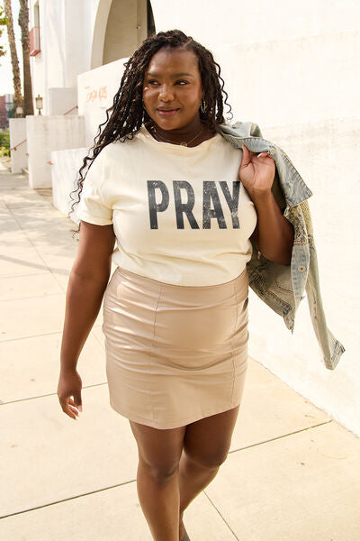 swvws Simply Love Full Size PRAY Round Neck T-Shirt