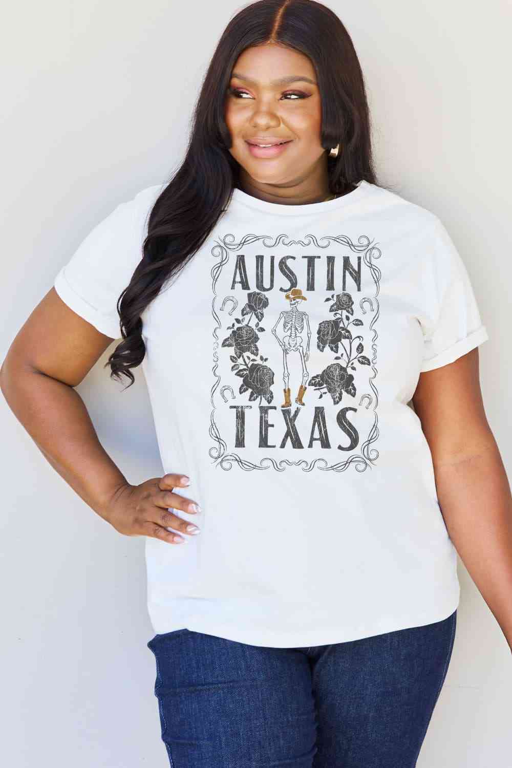 swvws Simply Love Full Size AUSTIN  TEXAS Graphic Cotton T-Shirt