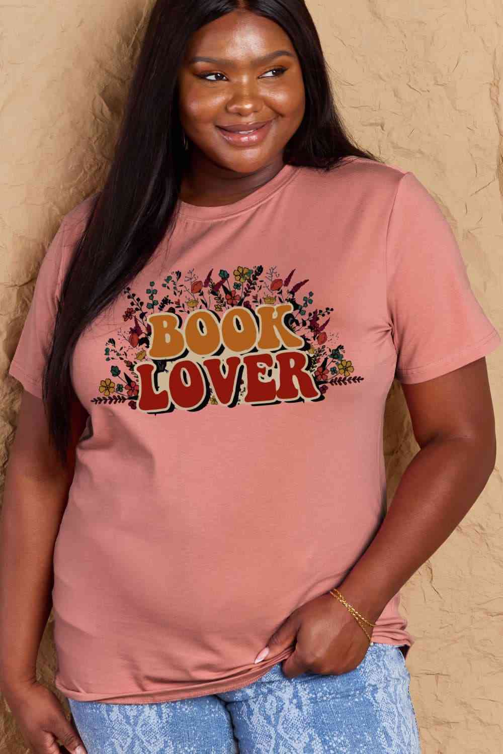 swvws Simply Love Full Size BOOK LOVER Graphic Cotton Tee