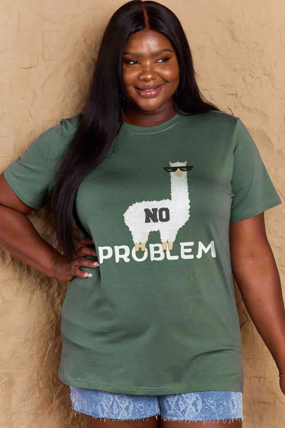 swvws Simply Love Full Size NO PROBLEM Graphic Cotton Tee