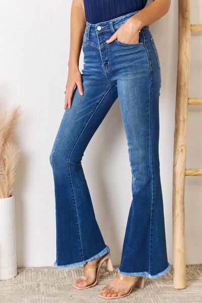 swvws Kancan High Rise Raw Hem Flare Jeans