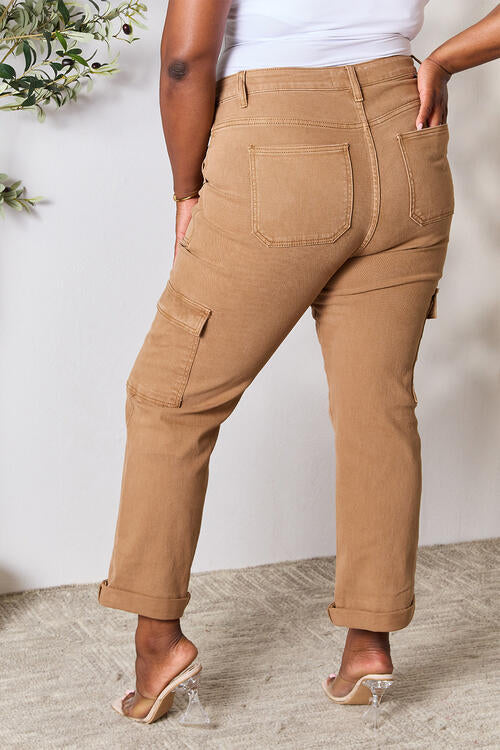 swvws Risen Full Size High Waist Straight Jeans with Pockets