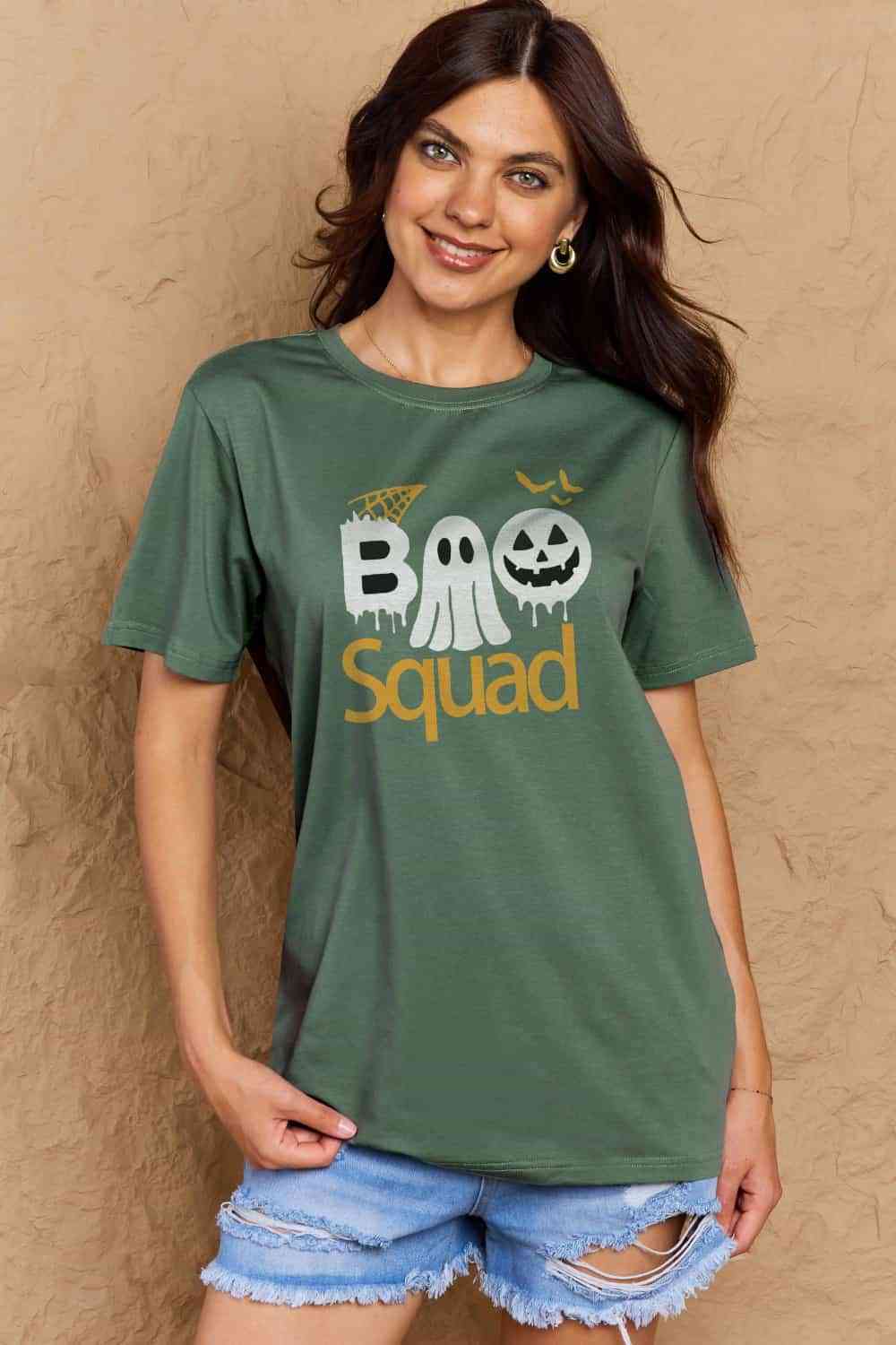 swvws Simply Love Full Size BOO SQUAD Graphic Cotton T-Shirt