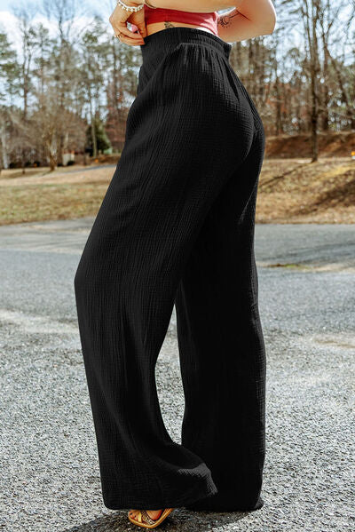 swvws Texture Tied Wide Leg Pants