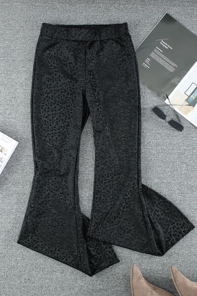 swvws Leopard High Waist Bootcut Pants