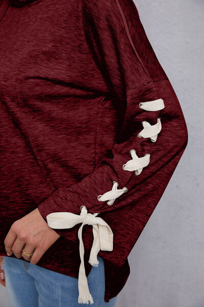 swvws Tied Dropped Shoulder Hoodie