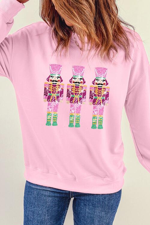 swvws Sequin Nutcracker Long Sleeve Sweatshirt