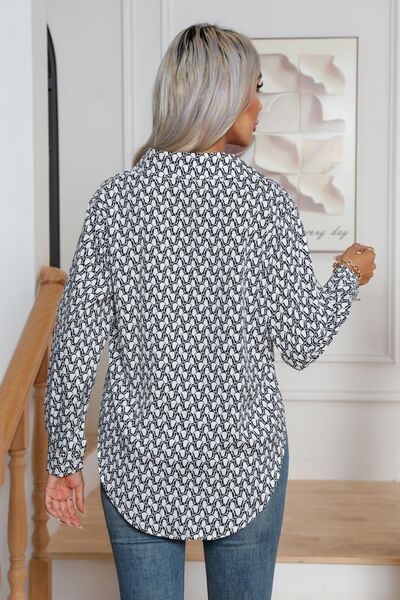 swvws Printed Buttoned Long Sleeve Shirt