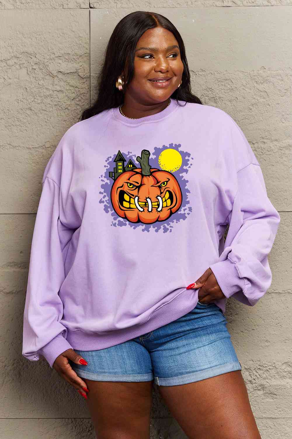 swvws Simply Love Full Size Graphic Round Neck Sweatshirt