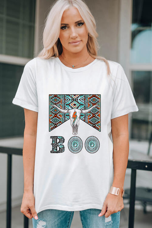 swvws BOO Bull Graphic Short Sleeve T-Shirt