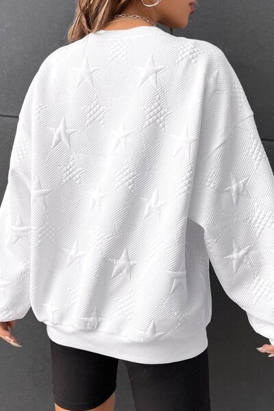 swvws Star Lantern Sleeve Dropped Shoulder Sweatshirt