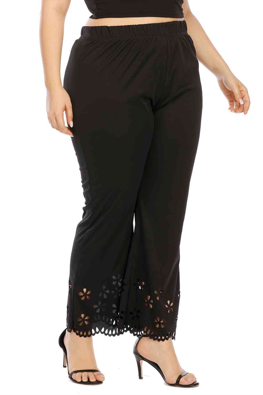 swvws Plus Size Openwork Detail Pants