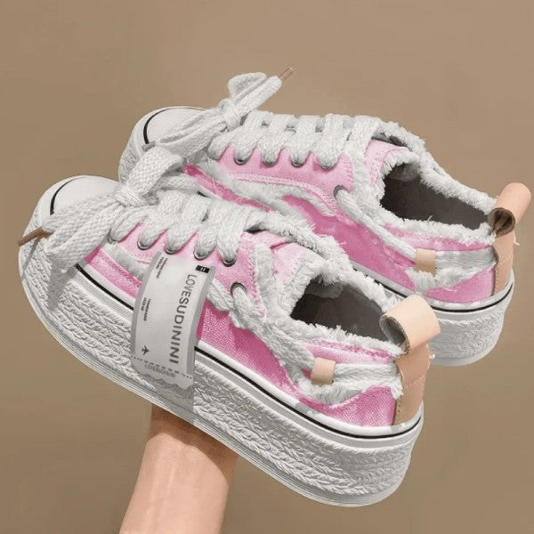 swvws - Pink Casual Patchwork Frenulum Contrast Round Comfortable Out Door Shoes