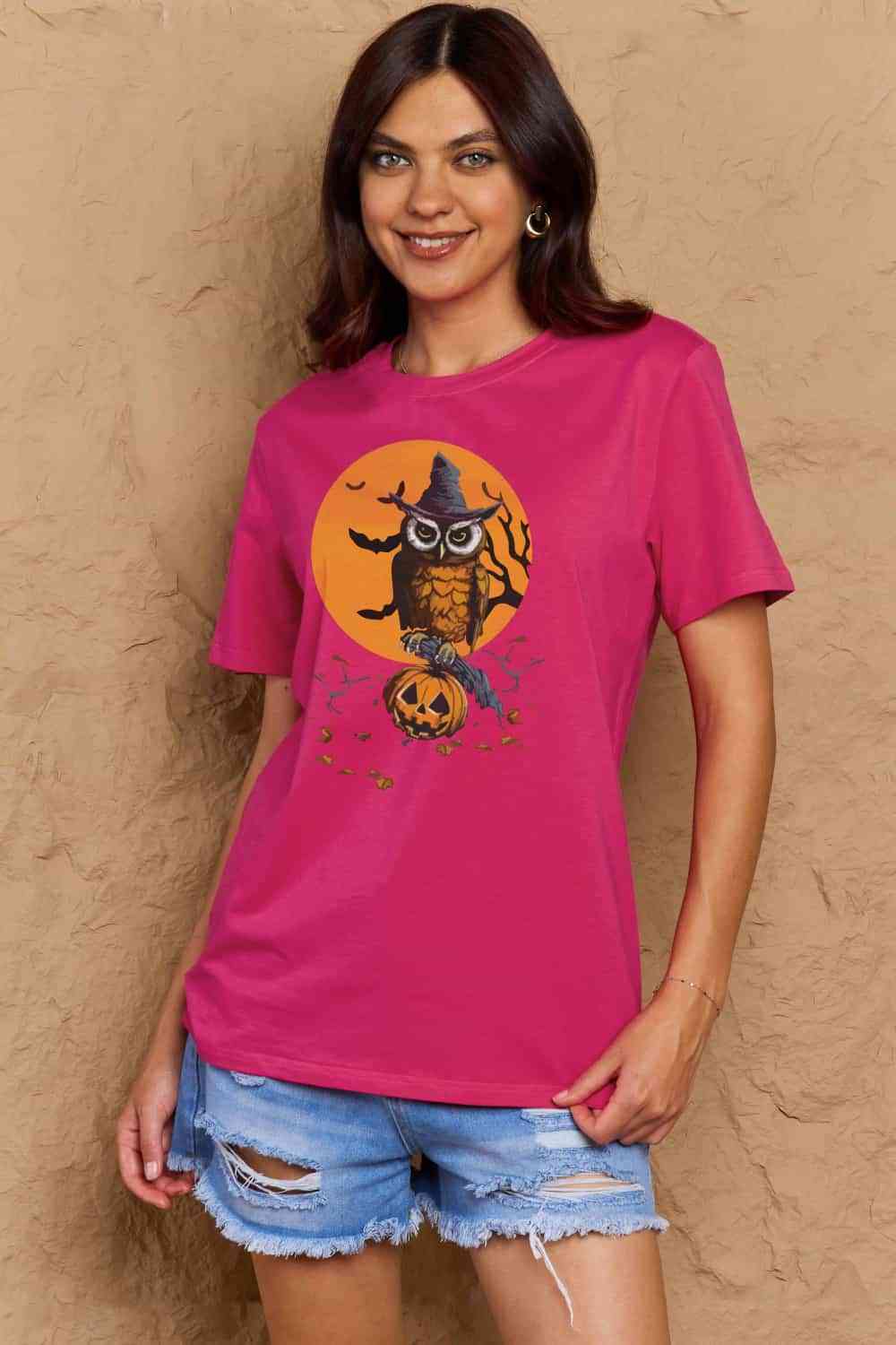 swvws Simply Love Full Size Holloween Theme Graphic Cotton T-Shirt