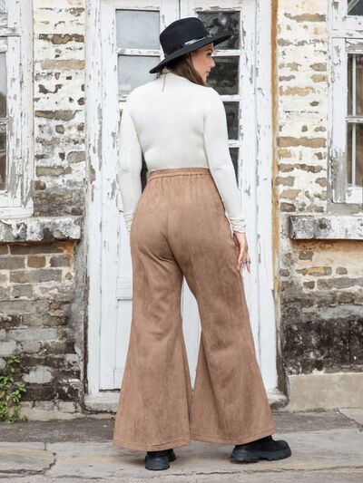 swvws Plus Size Pocketed Flare Pants