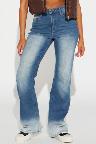 swvws Pocketed Buttoned Straight Jeans