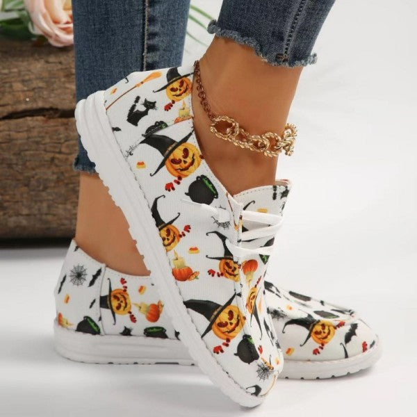 swvws - White Casual Patchwork Printing Round Comfortable Out Door Shoes