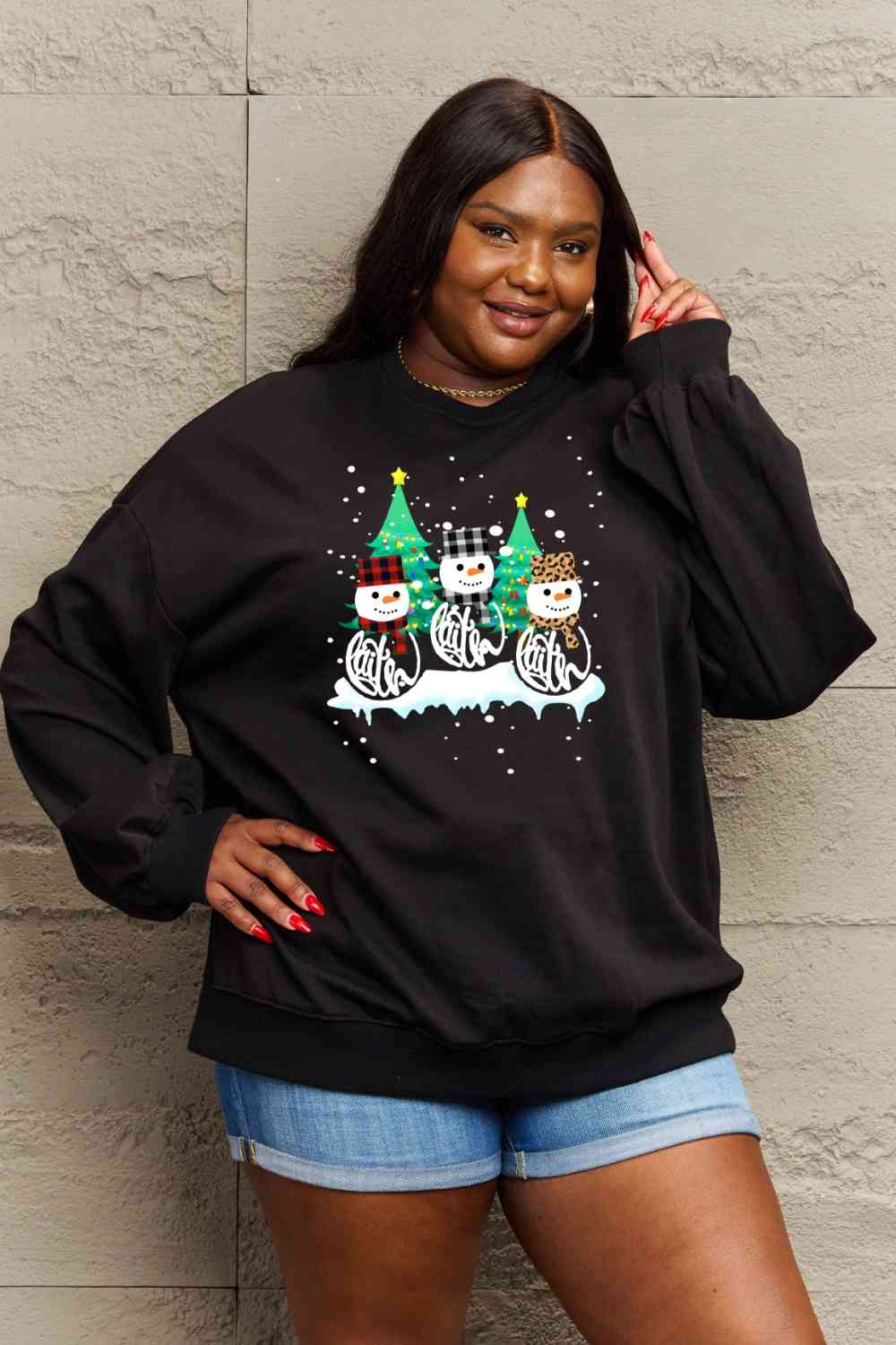 swvws Simply Love Full Size Graphic Round Neck Sweatshirt