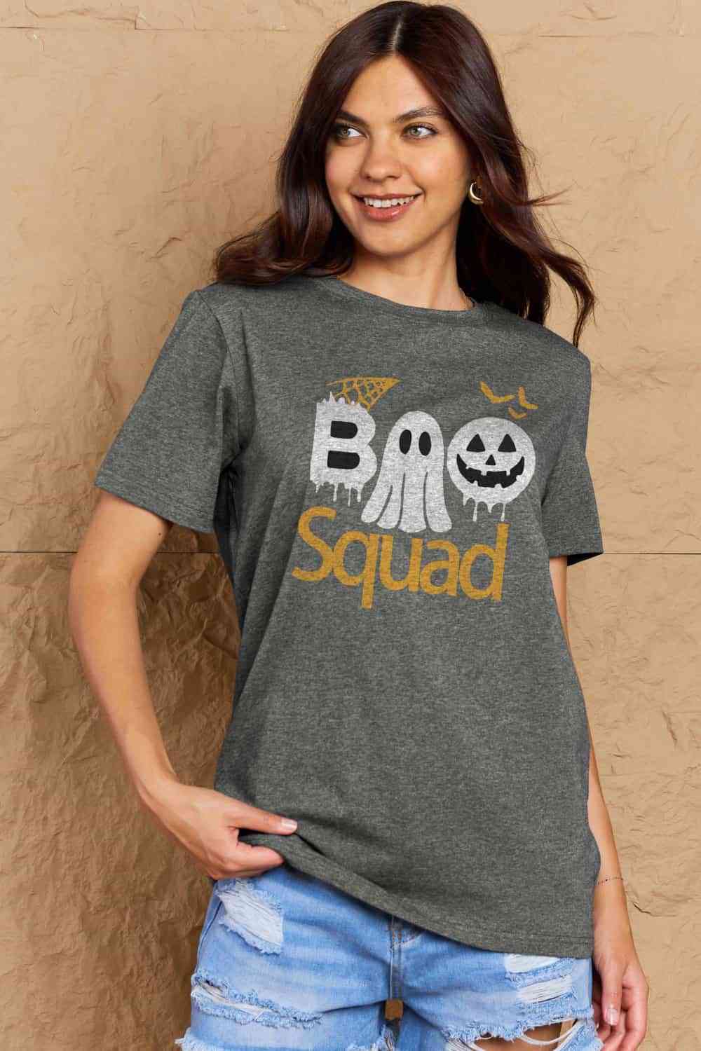 swvws Simply Love Full Size BOO SQUAD Graphic Cotton T-Shirt