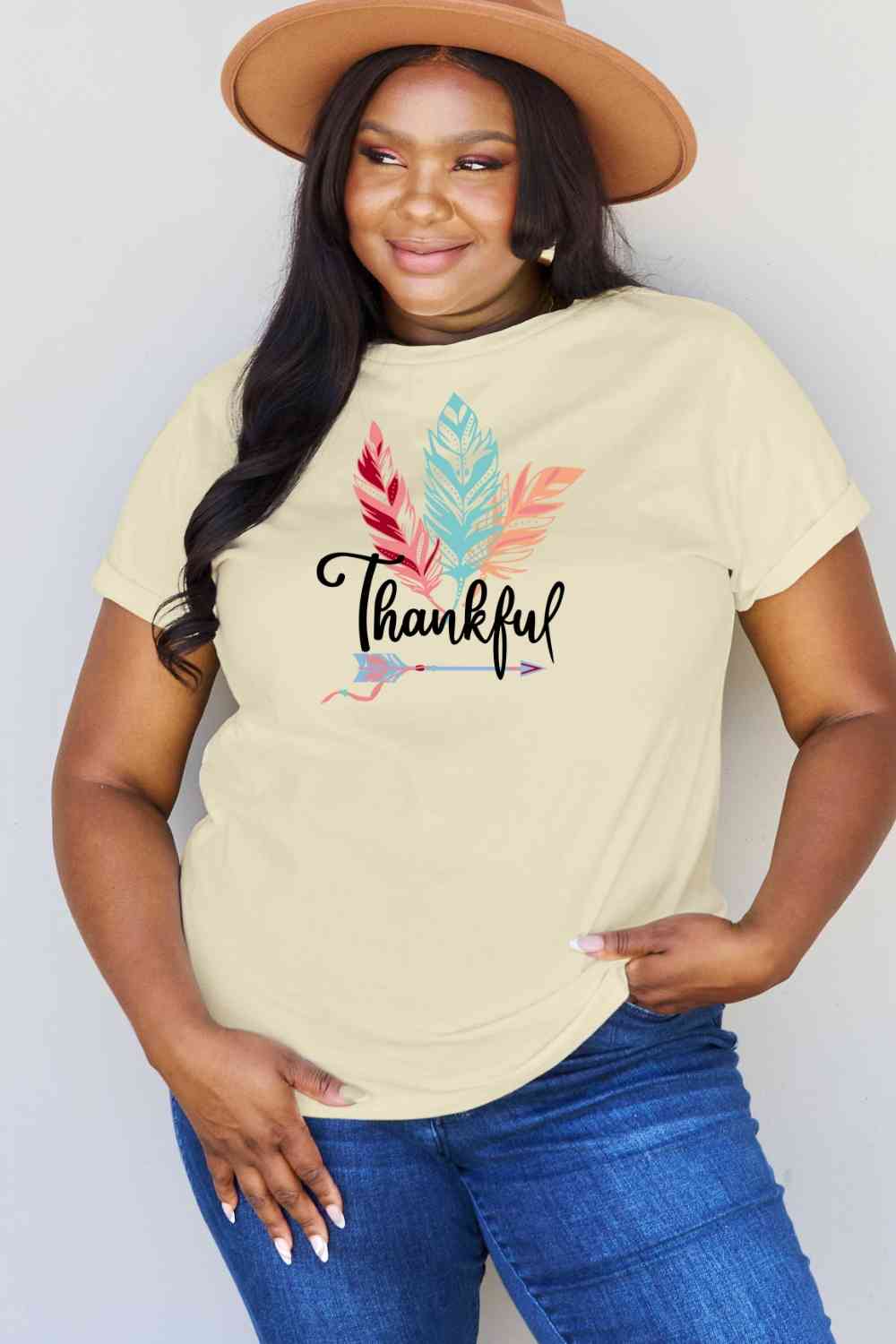 swvws Simply Love Full Size THANKFUL Graphic T-Shirt