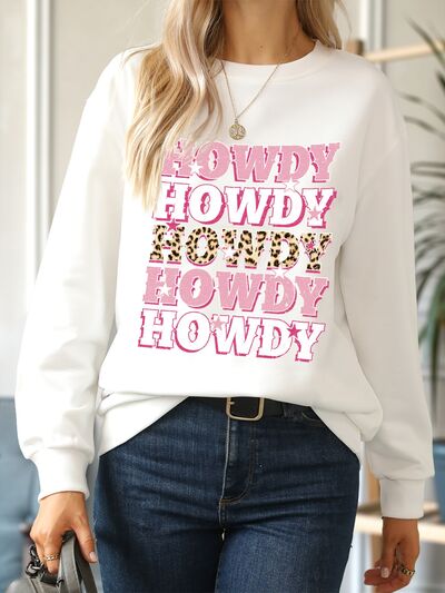 swvws HOWDY Round Neck Dropped Shoulder Sweatshirt