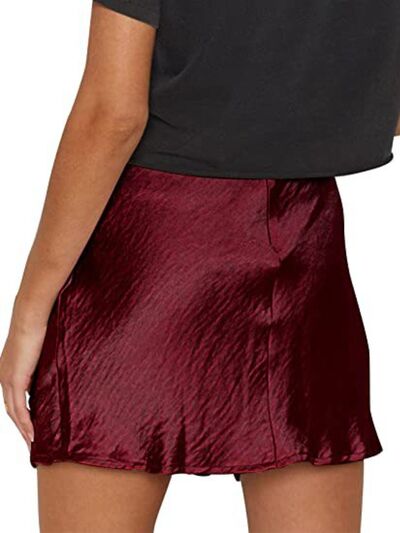 swvws Lace Detail Slit Mini Skirt