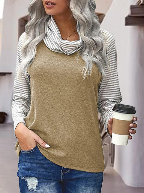 swvws Striped Turtleneck Long Sleeve T-Shirt