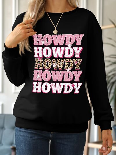 swvws HOWDY Round Neck Dropped Shoulder Sweatshirt