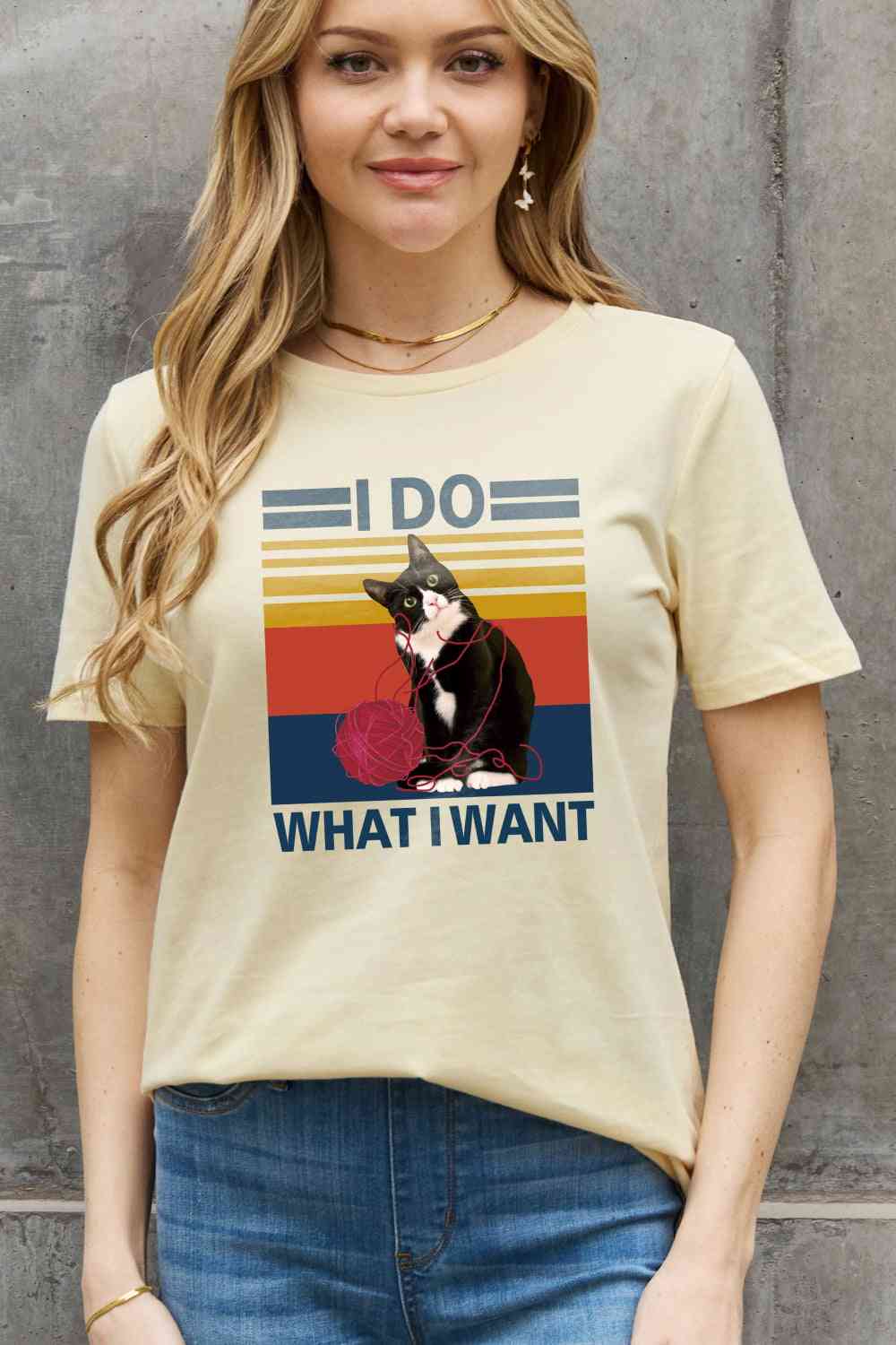 swvws Simply Love Full Size I DO WHAT I WANT Graphic Cotton Tee